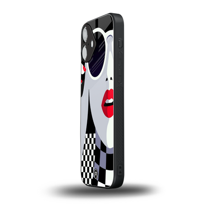 attitude queen back phone cover | glass case for iphone 16 plus