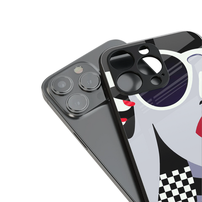 attitude queen back phone cover | glass case for iphone 15 pro