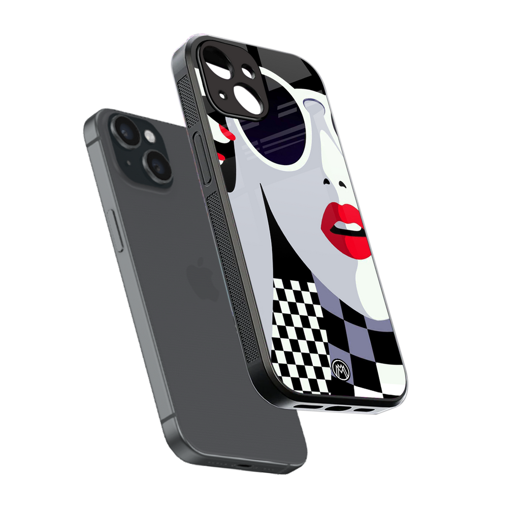 attitude queen back phone cover | glass case for iphone 15