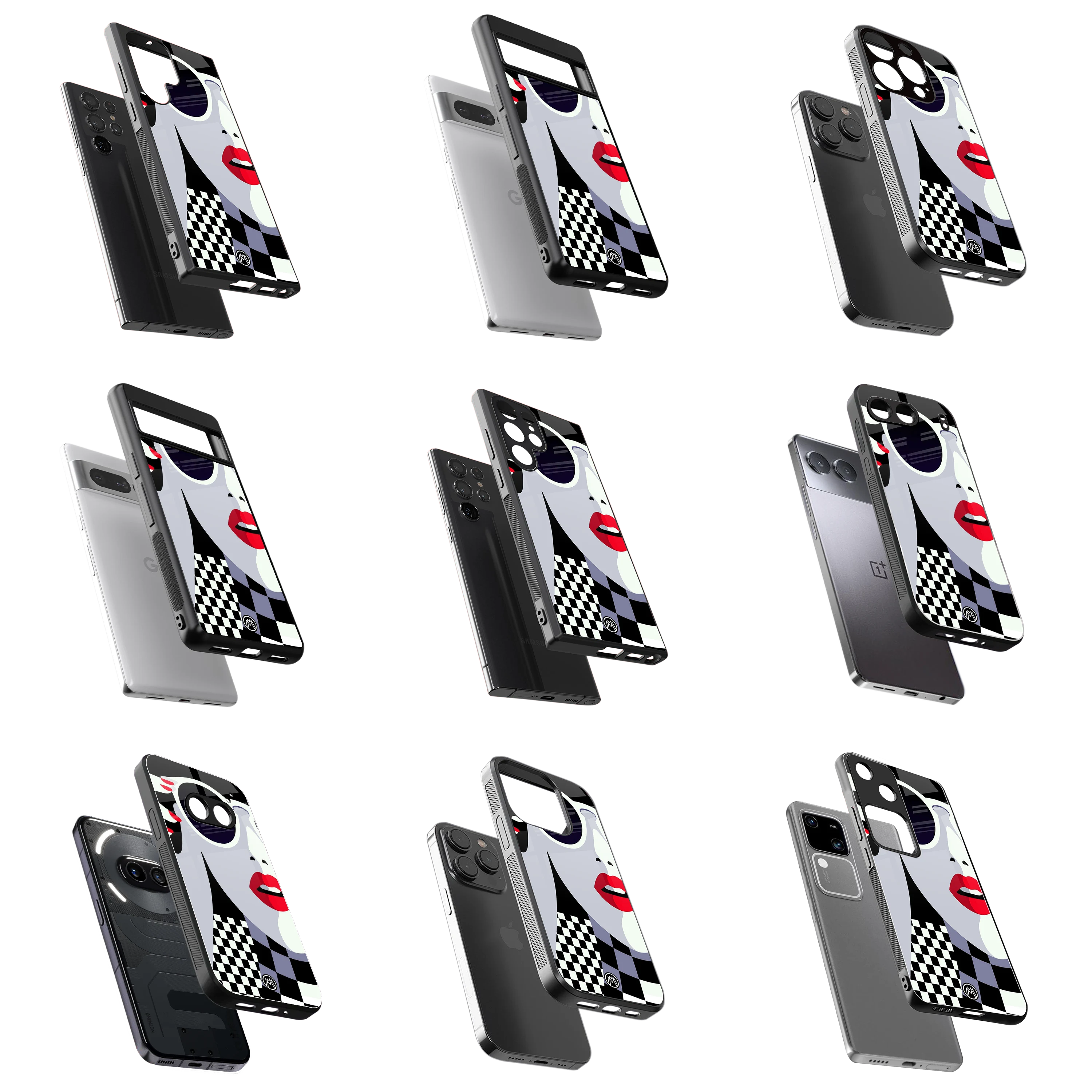 Durable Glass Back Mobile Case for iPhone, Samsung, OnePlus, Google Pixel, Redmi, Vivo, Oppo