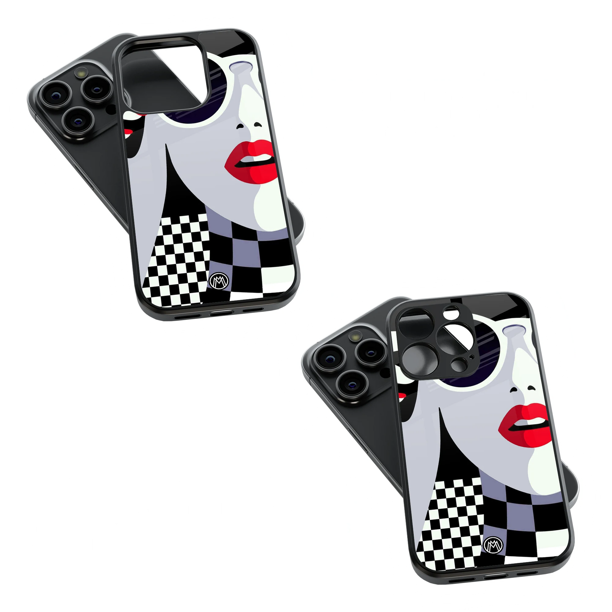 Trendy Glass Back Mobile Case for iPhone, Samsung, Redmi, OnePlus, Google Pixel, Motorola