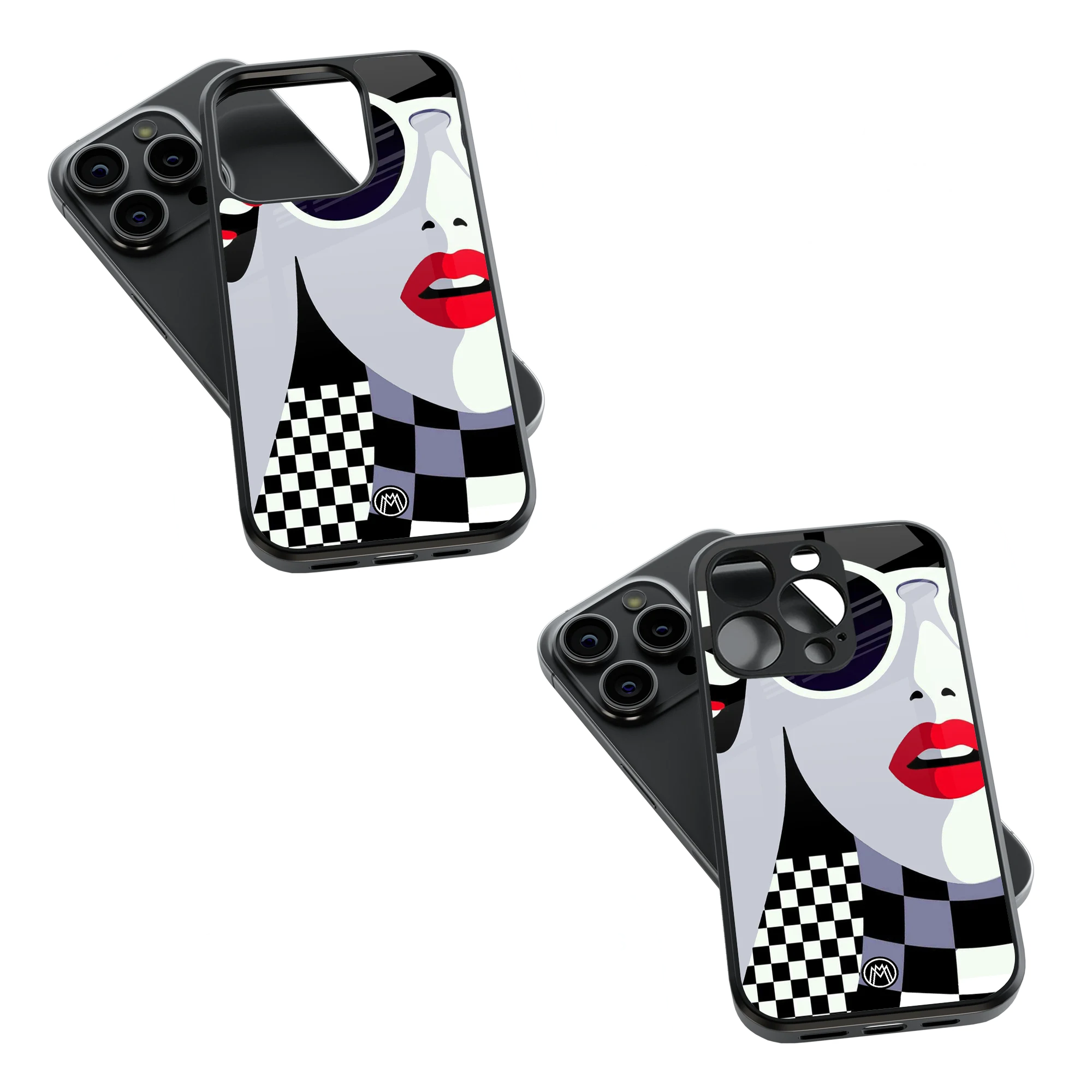 Trendy Glass Back Mobile Case for iPhone, Samsung, Redmi, OnePlus, Google Pixel, Motorola