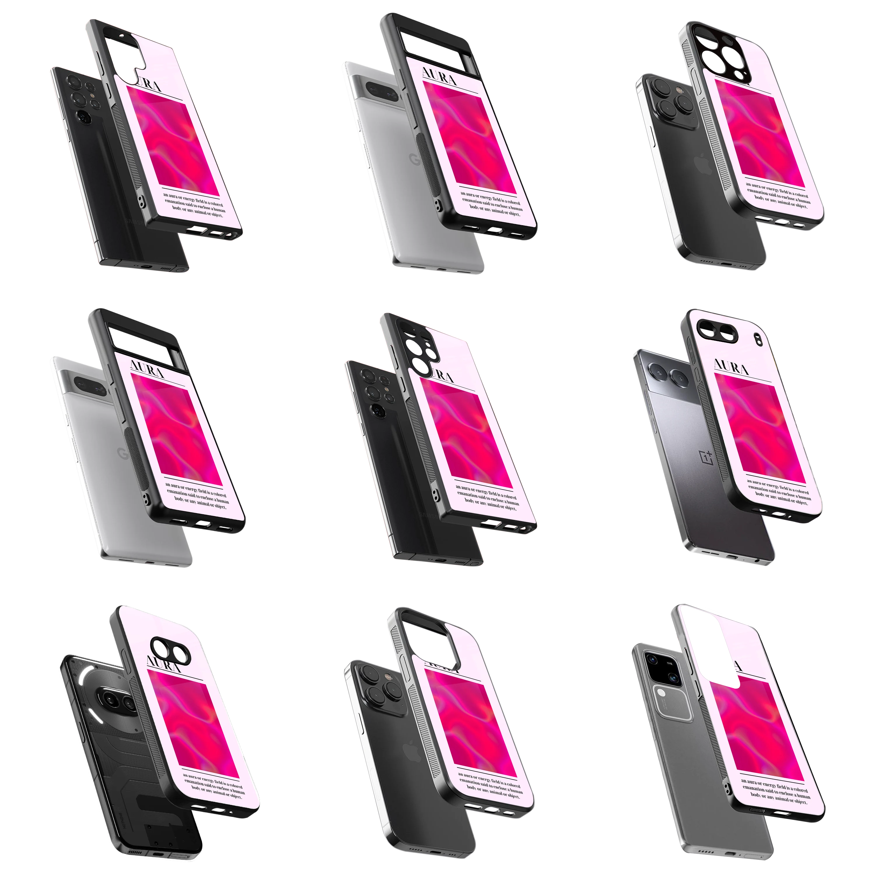 Durable Glass Back Mobile Case for iPhone, Samsung, OnePlus, Google Pixel, Redmi, Vivo, Oppo
