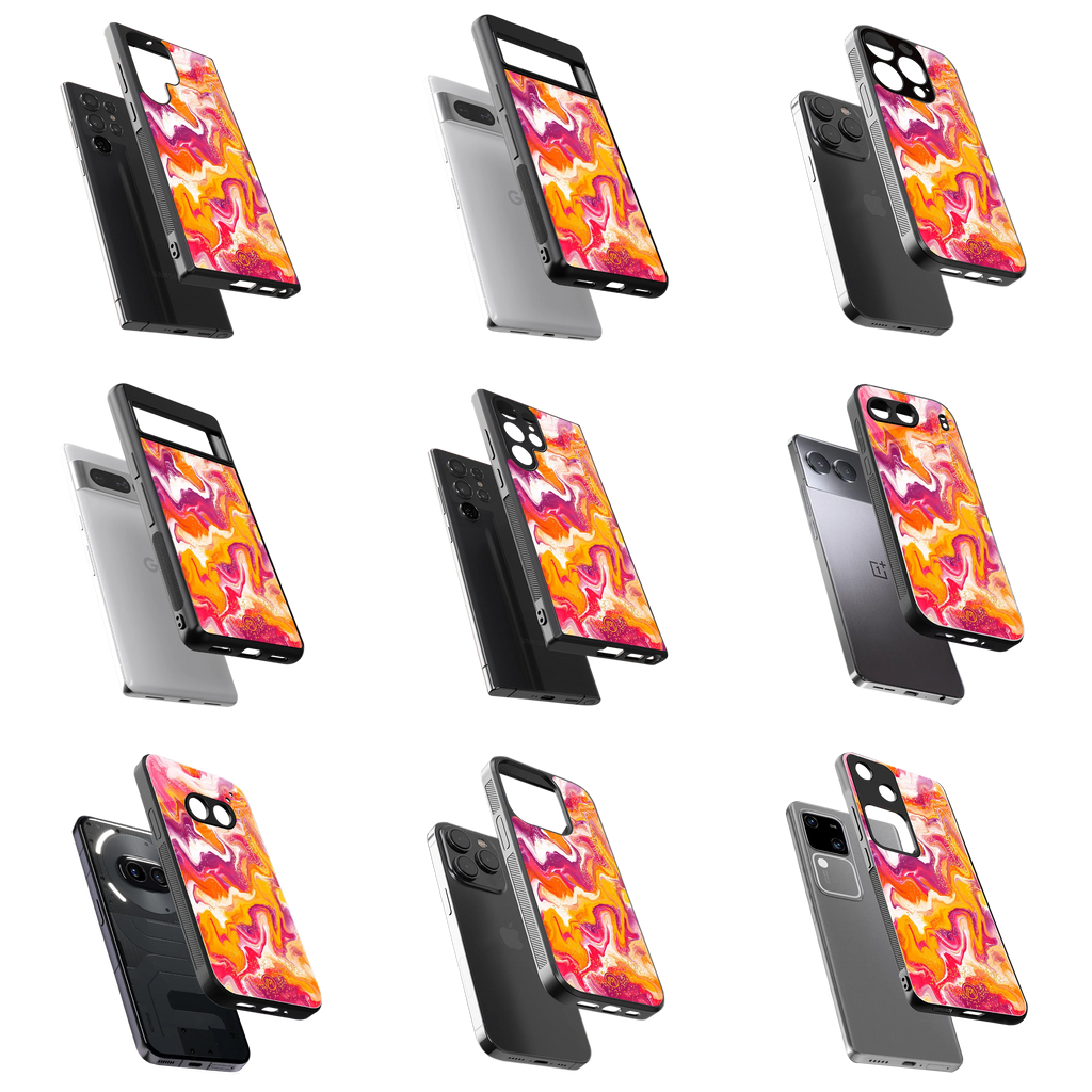 Durable Glass Back Mobile Case for iPhone, Samsung, OnePlus, Google Pixel, Redmi, Vivo, Oppo