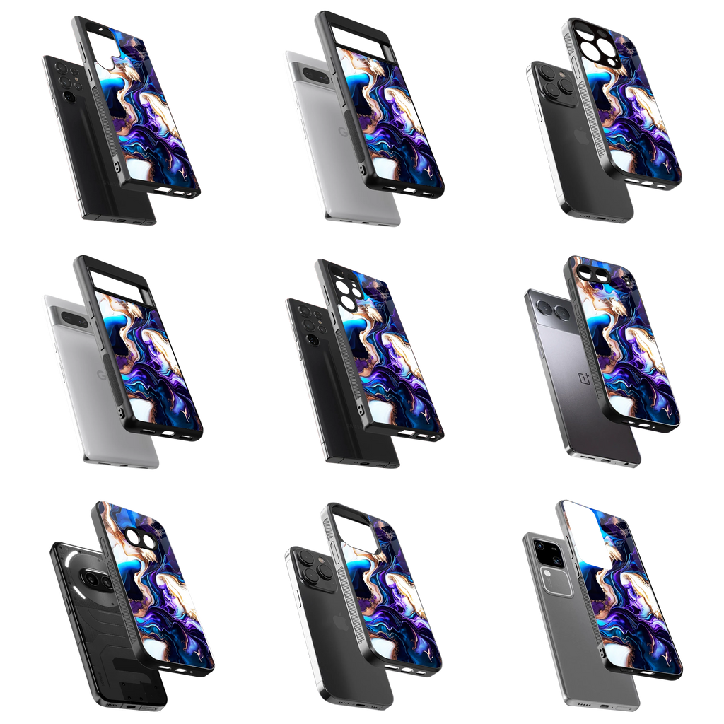 Durable Glass Back Mobile Case for iPhone, Samsung, OnePlus, Google Pixel, Redmi, Vivo, Oppo