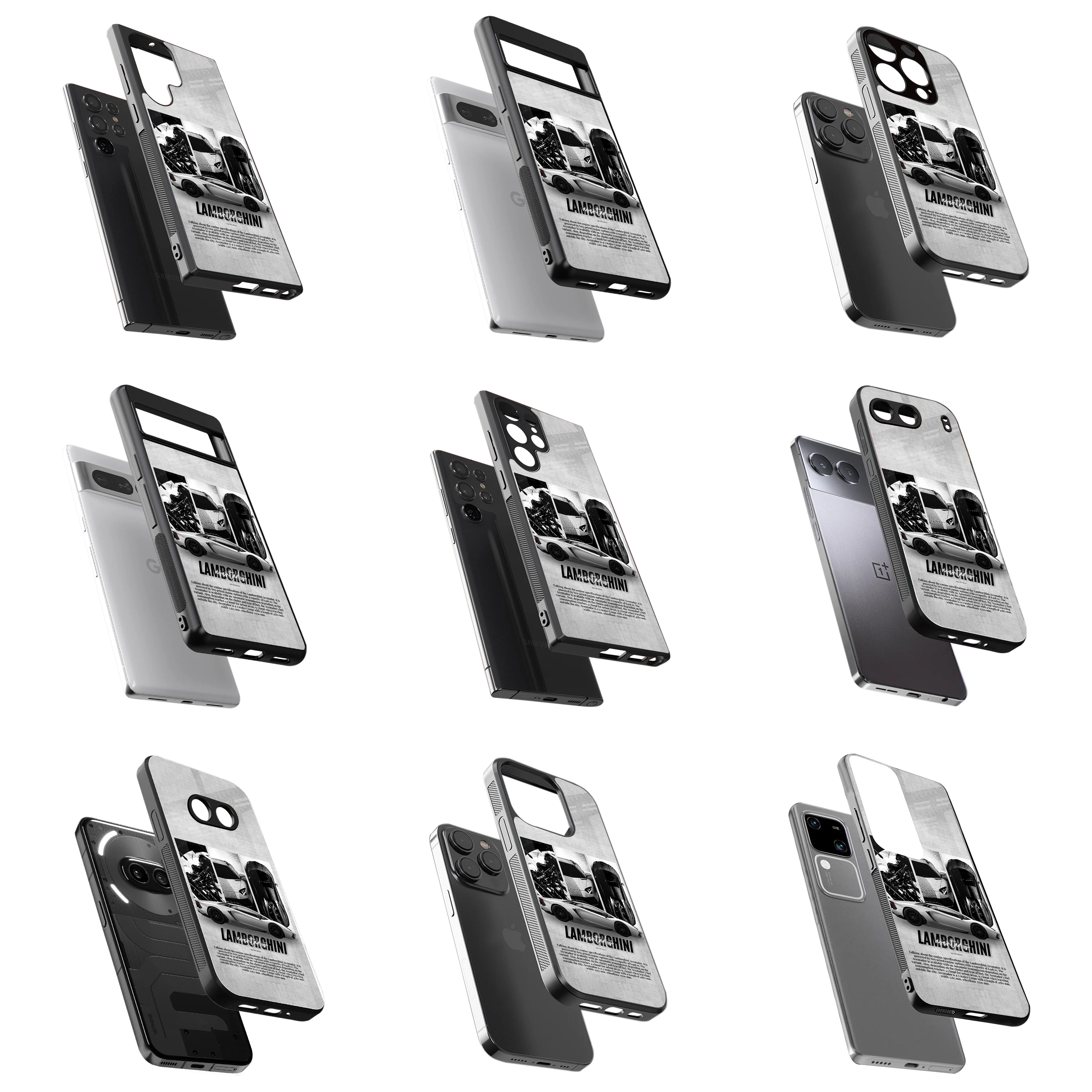 Durable Glass Back Mobile Case for iPhone, Samsung, OnePlus, Google Pixel, Redmi, Vivo, Oppo