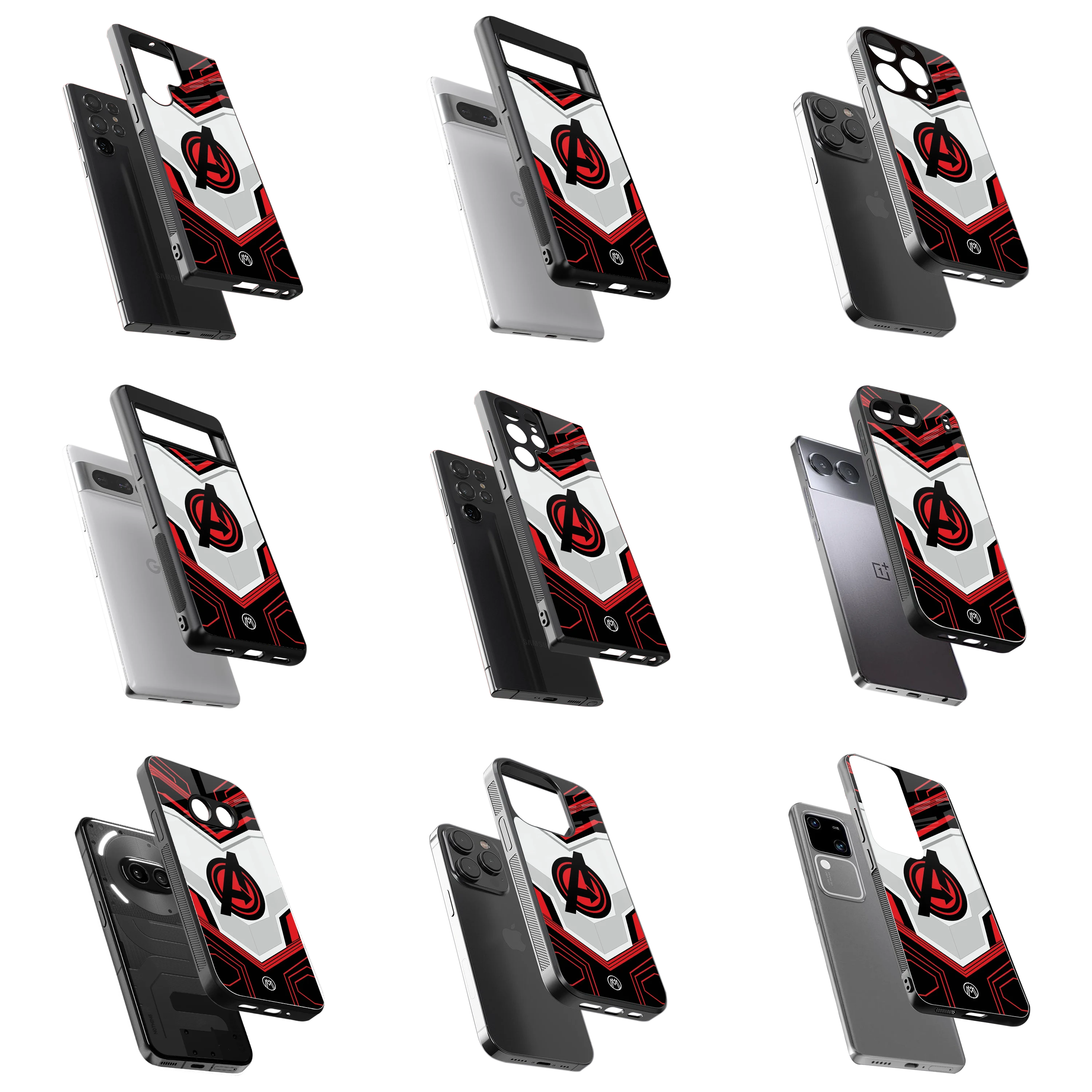 Durable Glass Back Mobile Case for iPhone, Samsung, OnePlus, Google Pixel, Redmi, Vivo, Oppo