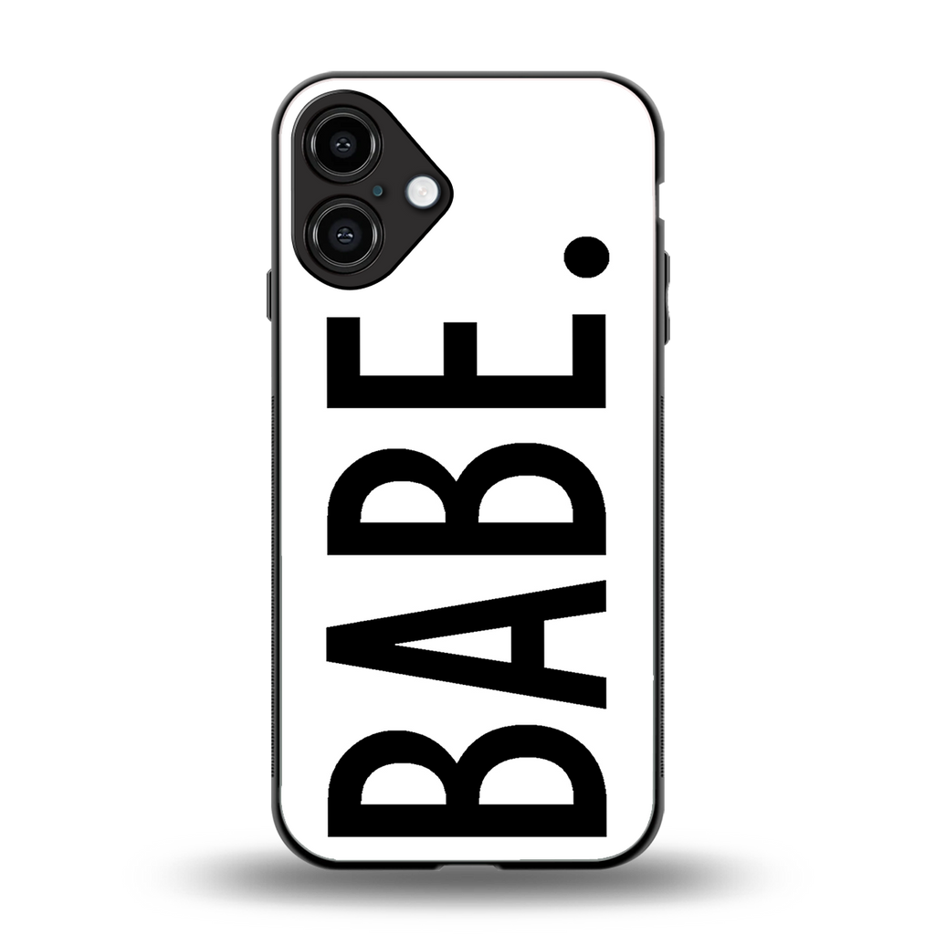 babe back phone cover | glass case for iphone 16 plus