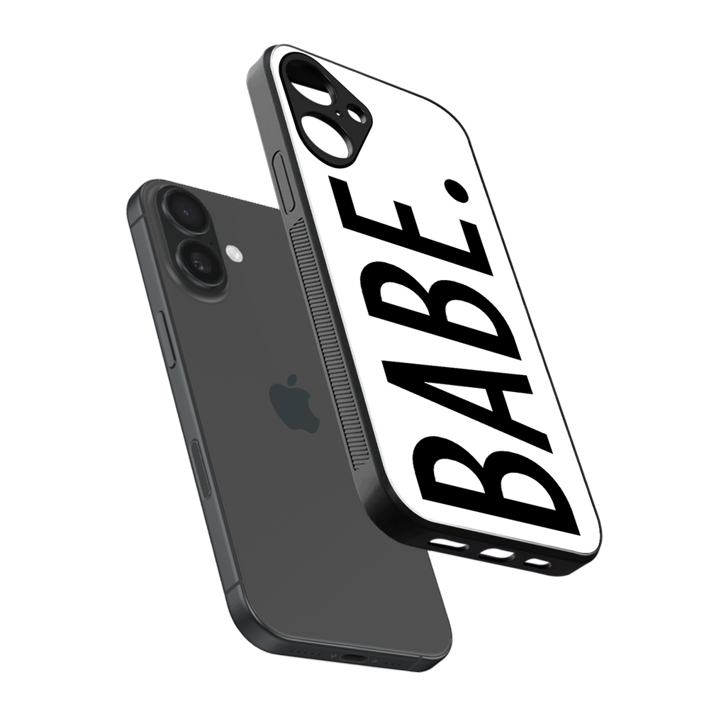 babe back phone cover | glass case for iphone 16 plus