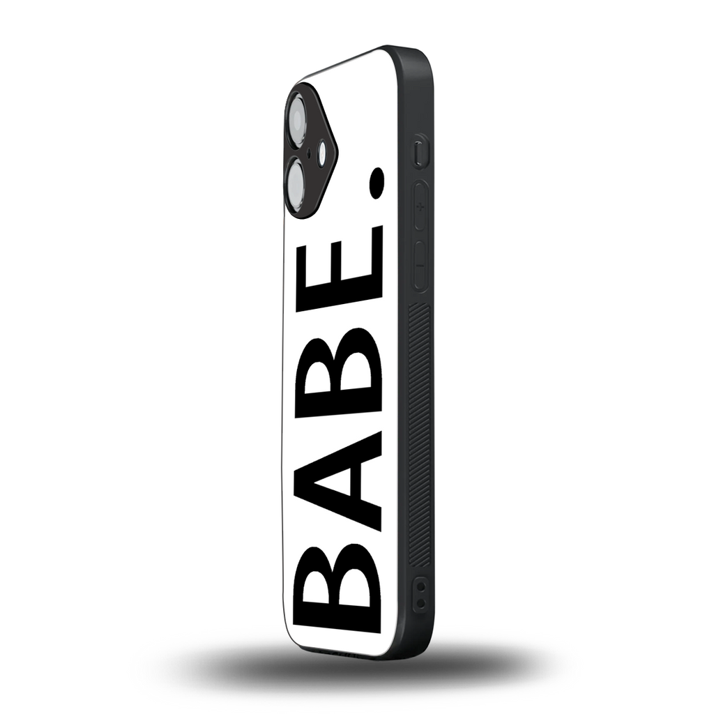 babe back phone cover | glass case for iphone 16 plus