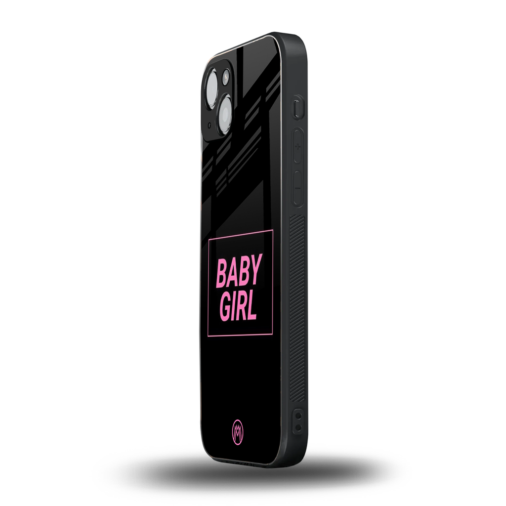 baby girl back phone cover | glass case for iphone 15 plus