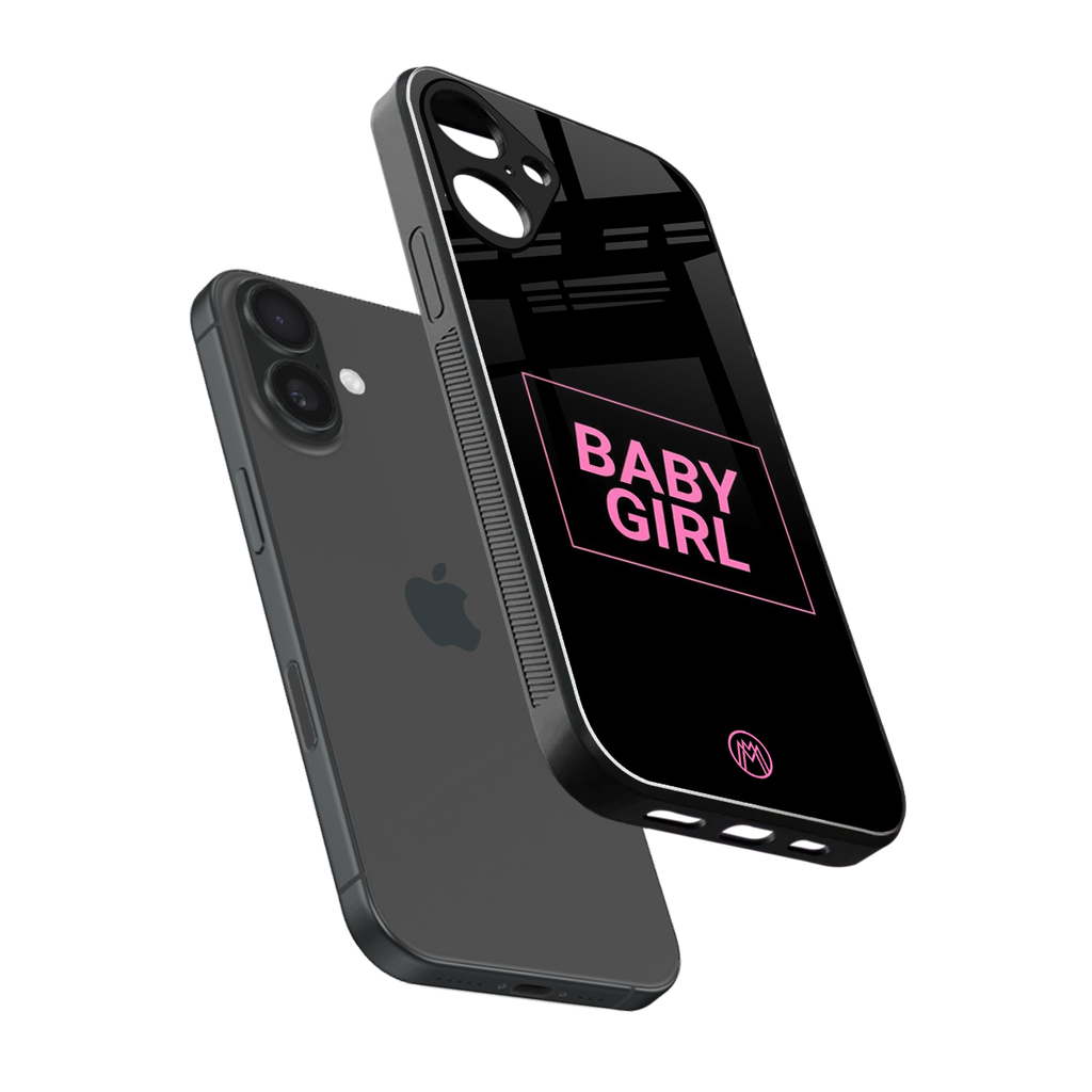 baby girl back phone cover | glass case for iphone 16 plus