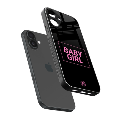 baby girl back phone cover | glass case for iphone 16 plus