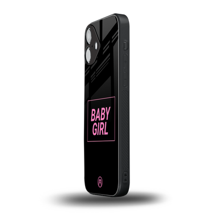 baby girl back phone cover | glass case for iphone 16 plus