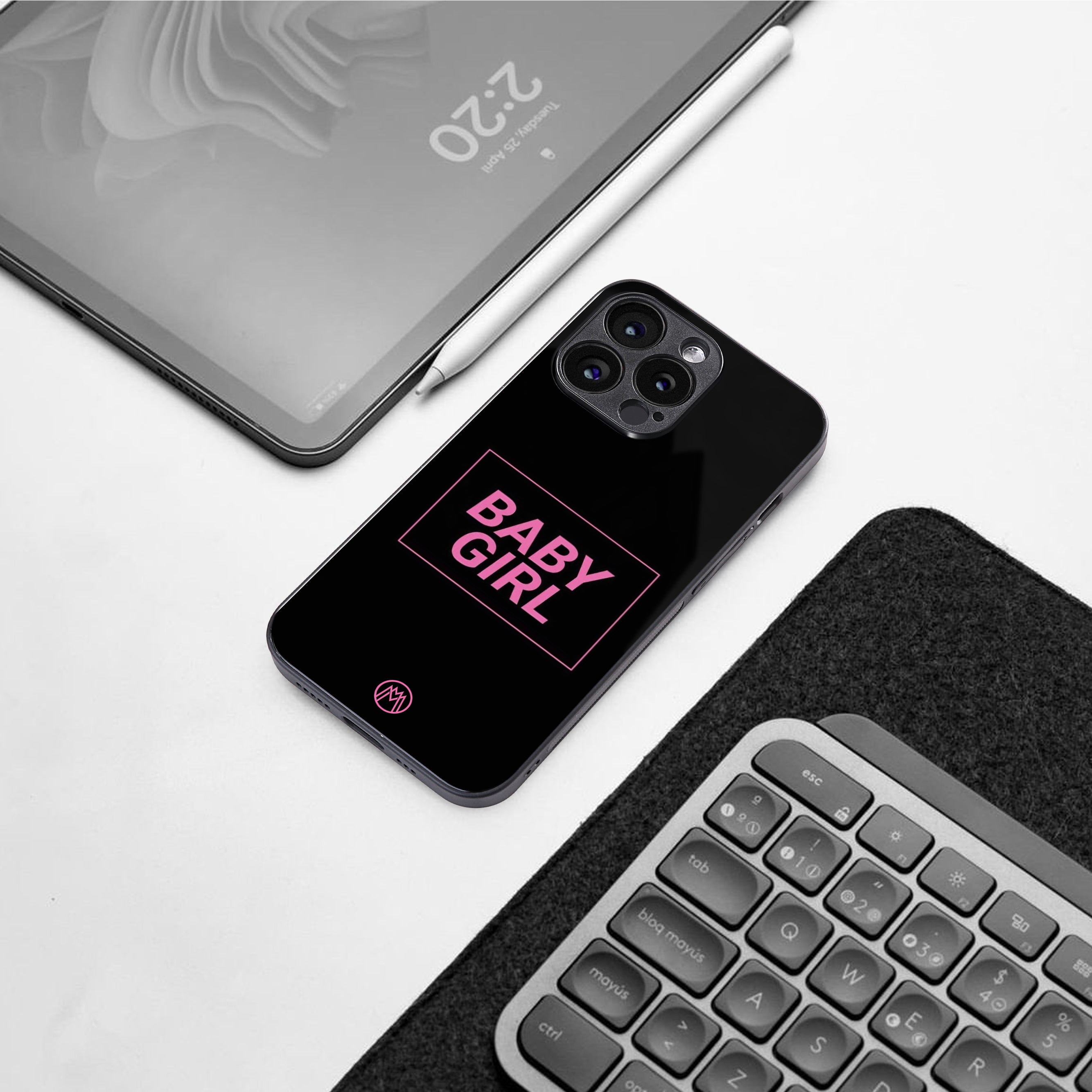 baby girl back phone cover | glass case for iphone 16 plus