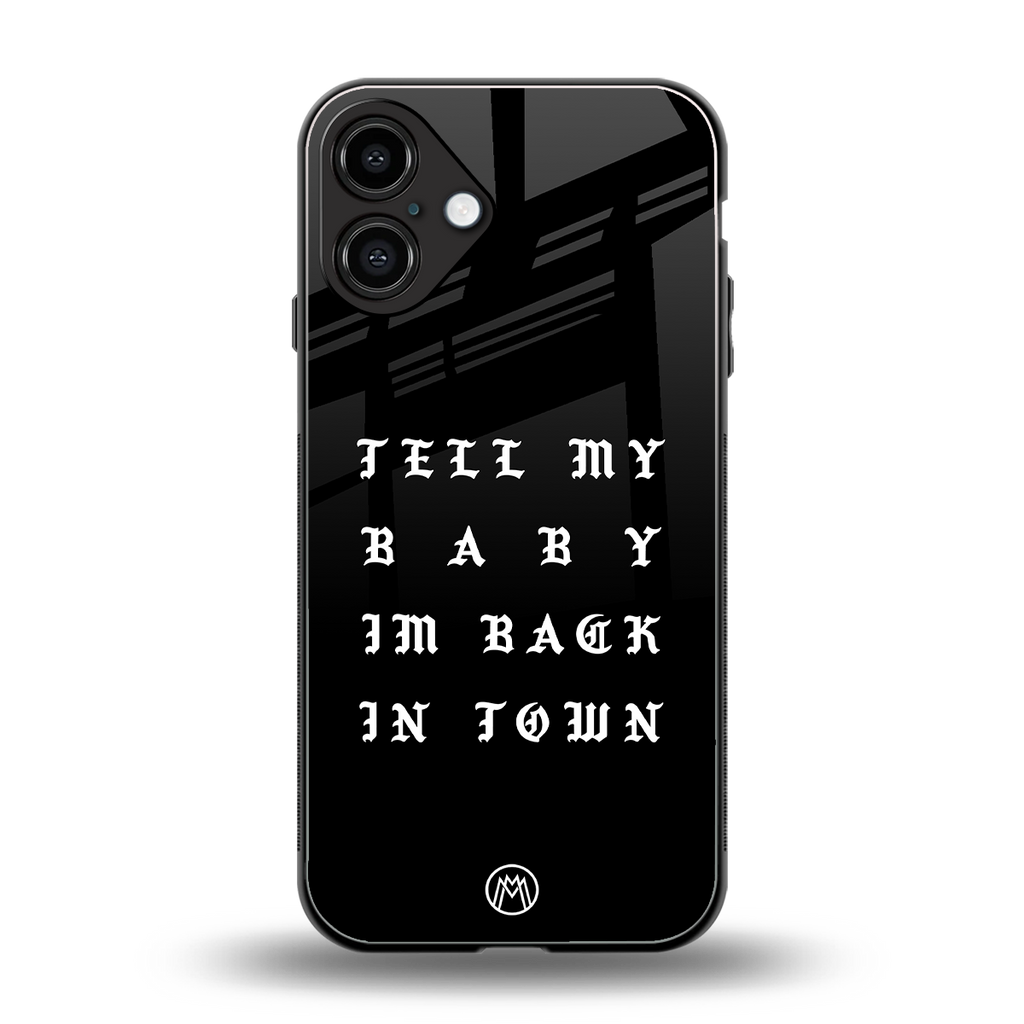 back in town back phone cover | glass case for iphone 16 plus