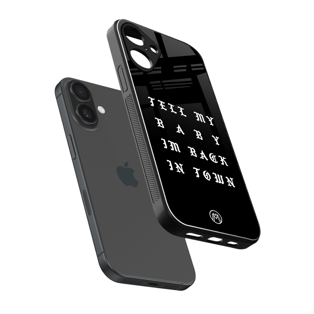 back in town back phone cover | glass case for iphone 16 plus