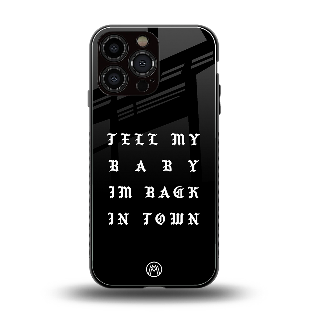 back in town back phone cover | glass case for iphone 16 pro max