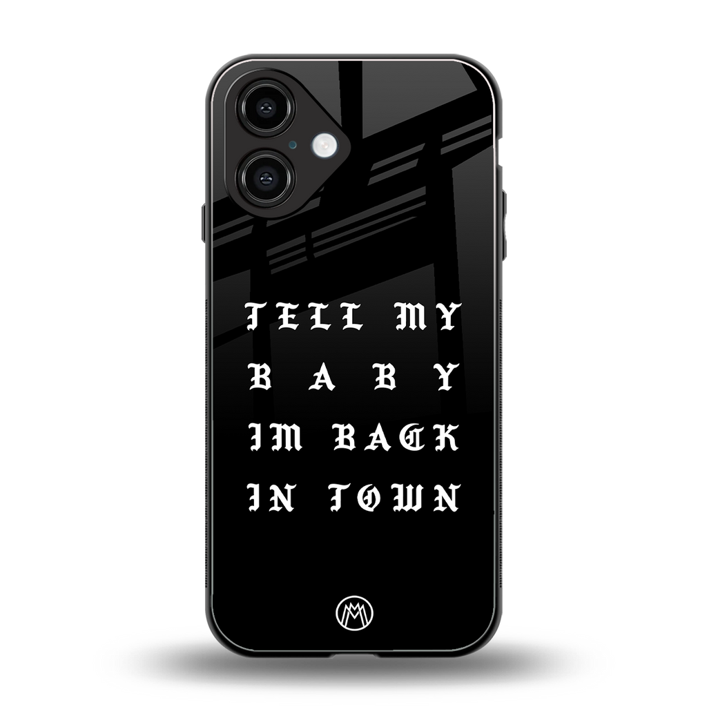 back in town back phone cover | glass case for iphone 16