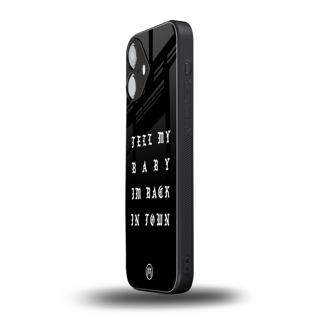 back in town back phone cover | glass case for iphone 16