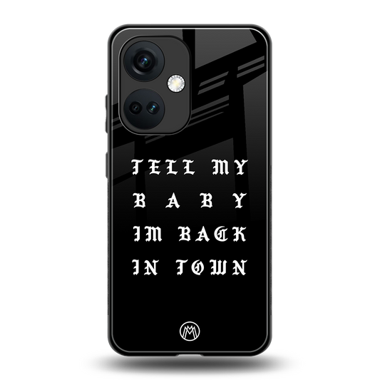 back in town back phone cover | glass case for oneplus nord ce 3
