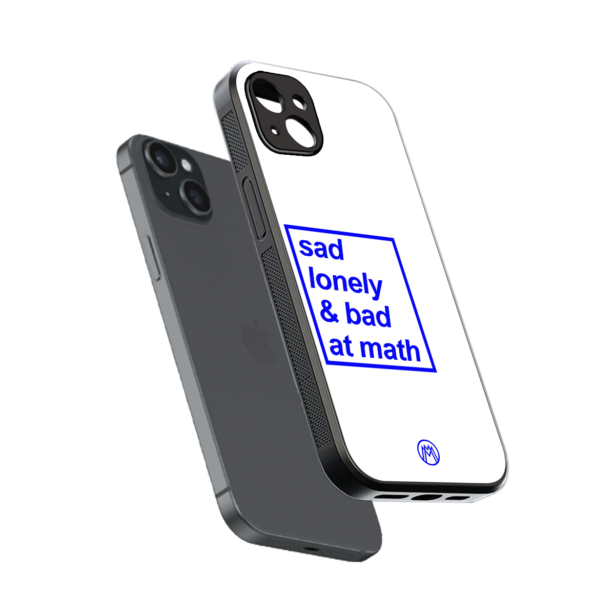 bad at math back phone cover | glass case for iphone 15 plus