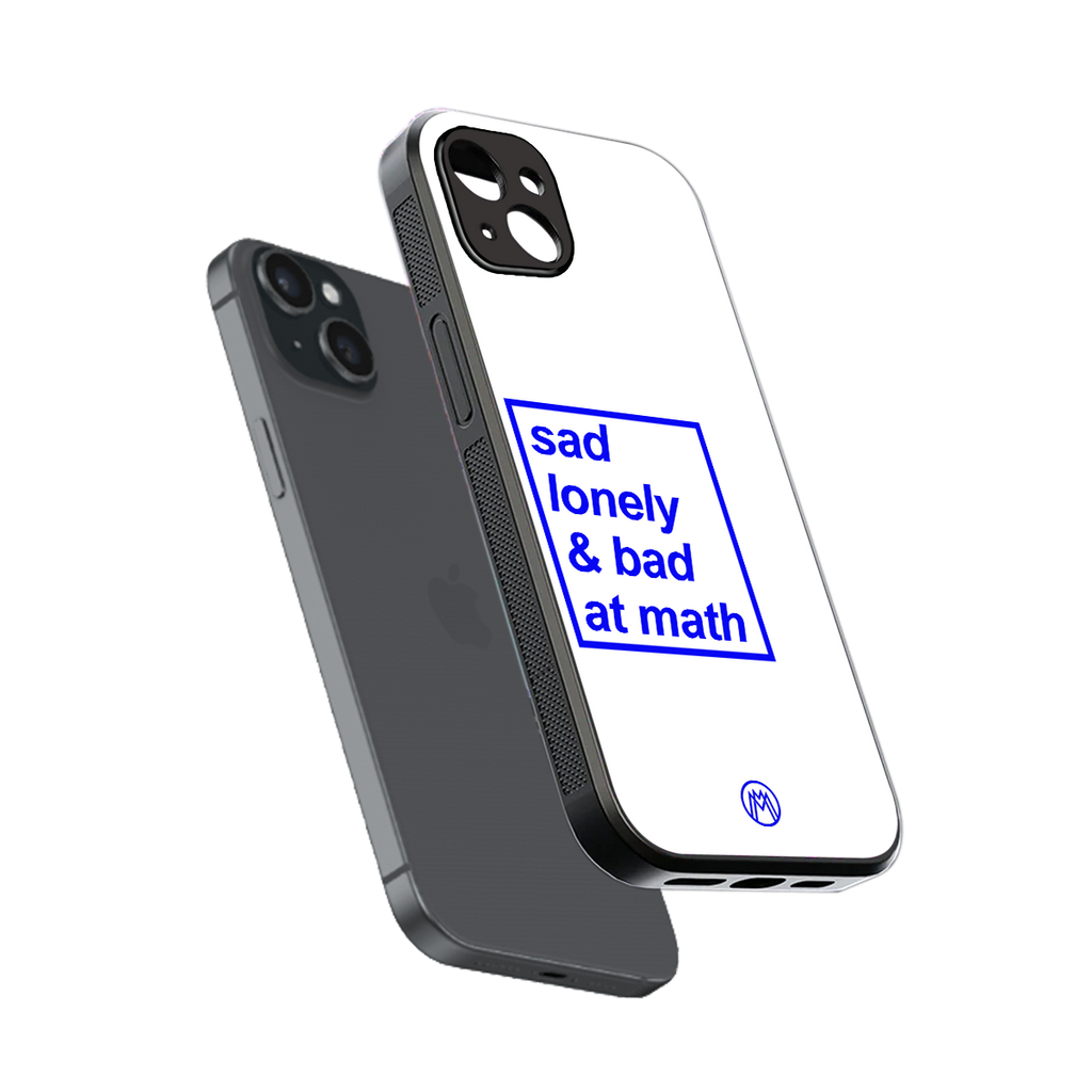 bad at math back phone cover | glass case for iphone 14 plus