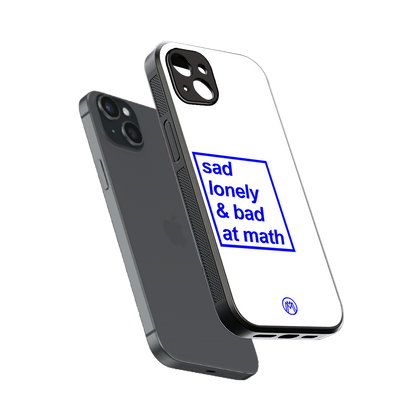 bad at math back phone cover | glass case for iphone 14 plus