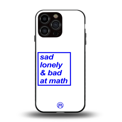 bad at math back phone cover | glass case for iphone 14 pro max