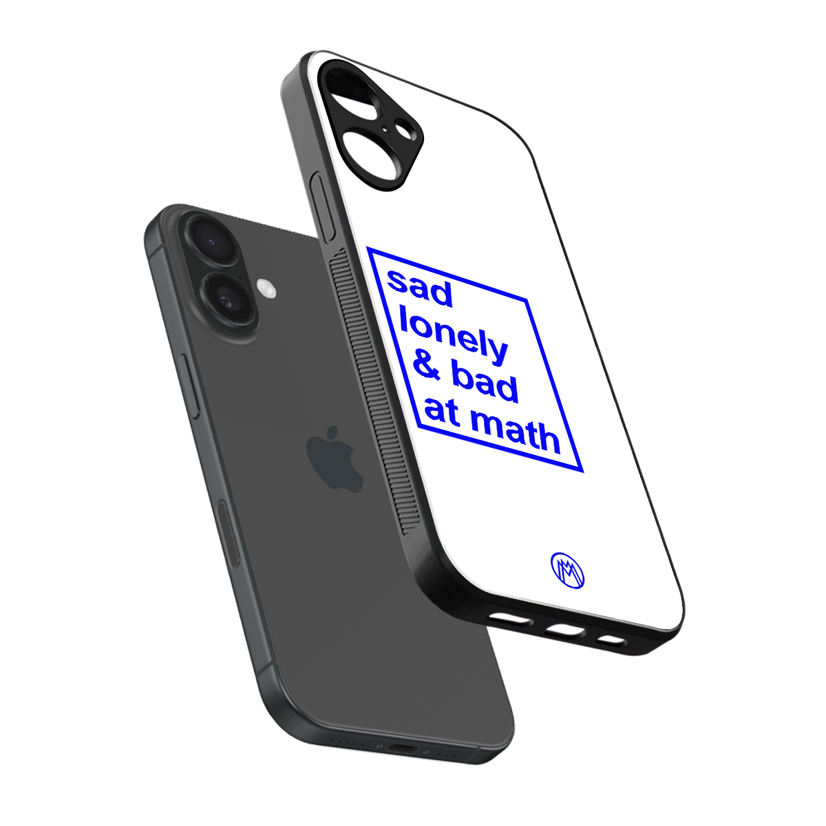 bad at math back phone cover | glass case for iphone 16 plus