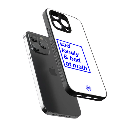 bad at math back phone cover | glass case for iphone 16 pro max