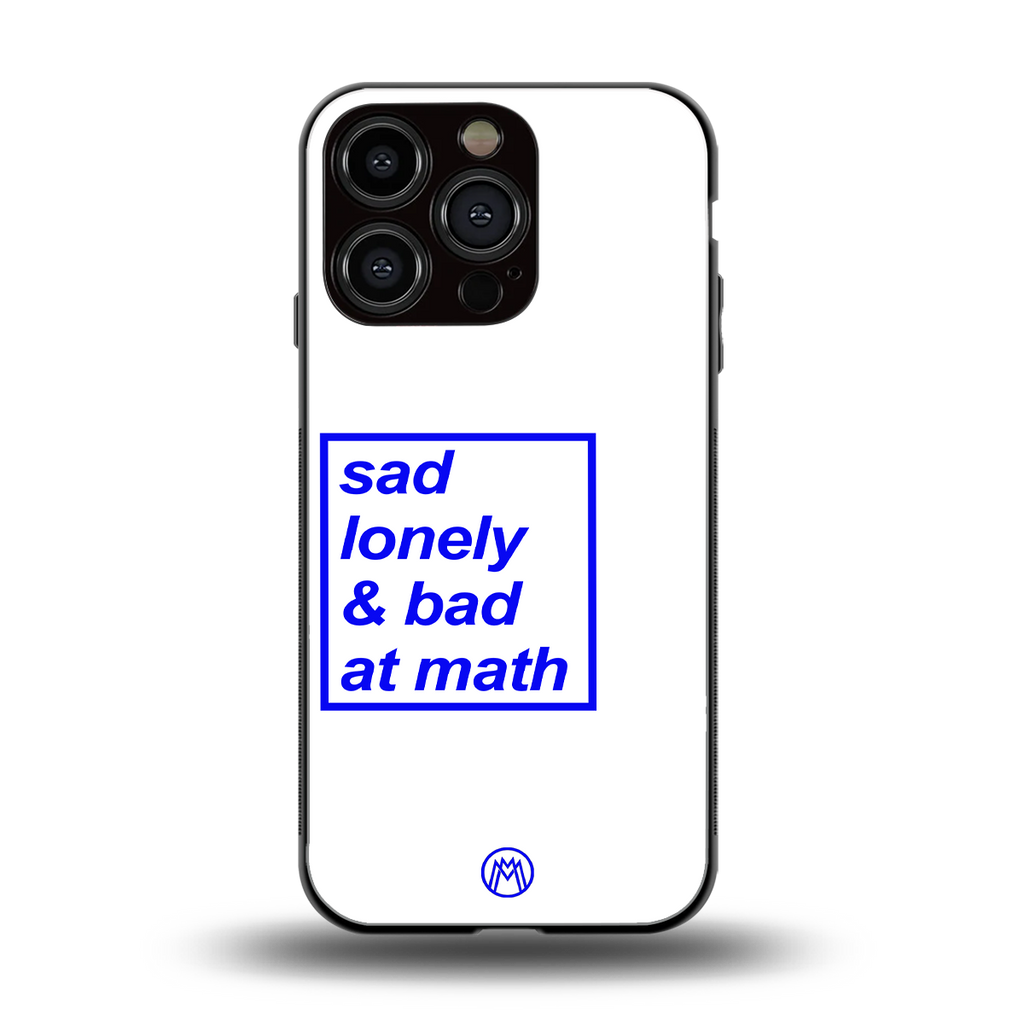bad at math back phone cover | glass case for iphone 16 pro