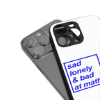 bad at math back phone cover | glass case for iphone 15