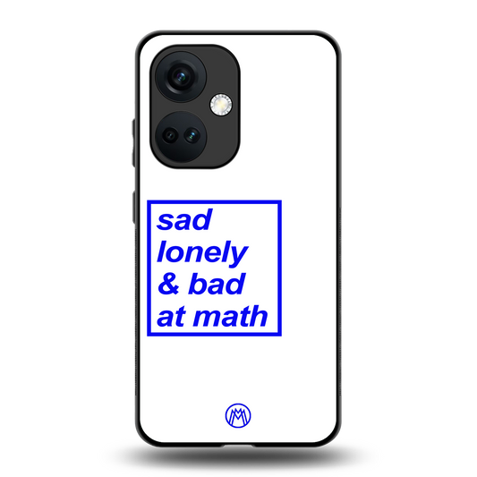 bad at math back phone cover | glass case for oneplus nord ce 3