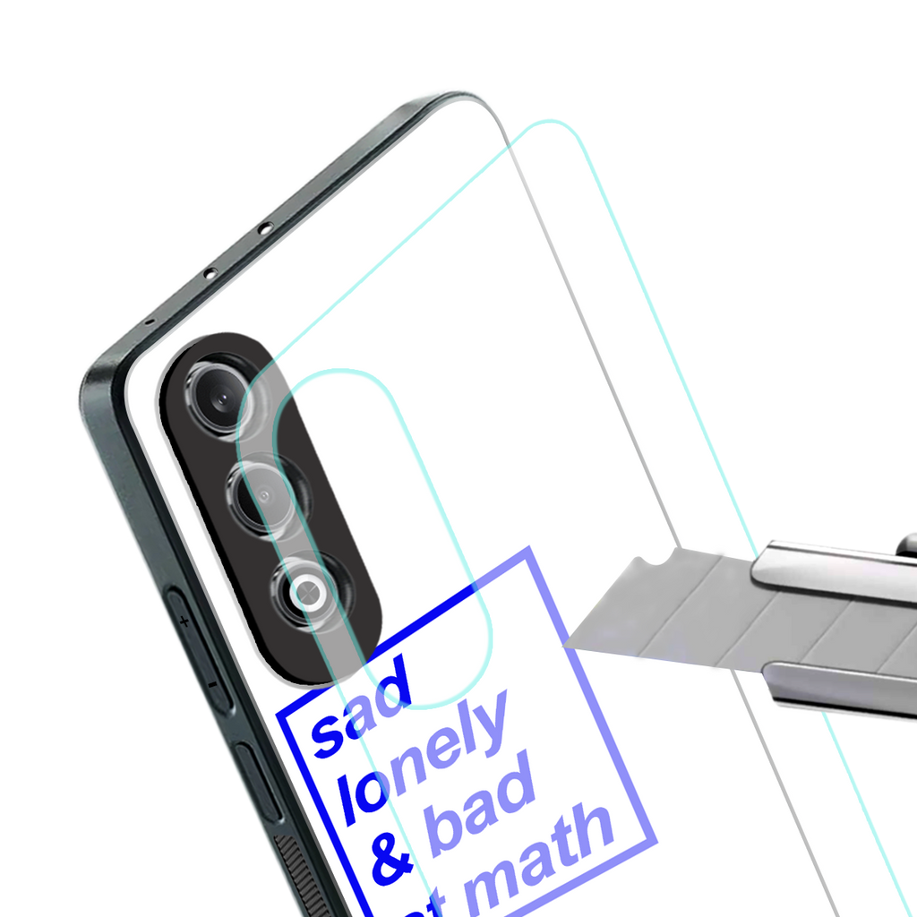 bad at math back phone cover | glass case for oneplus nord ce 4