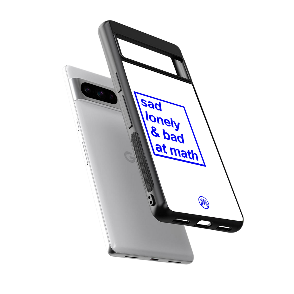 bad at math back phone cover | glass case for google pixel 8 pro