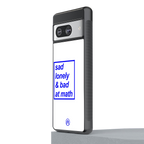 bad at math back phone cover | glass case for Google Pixel 8