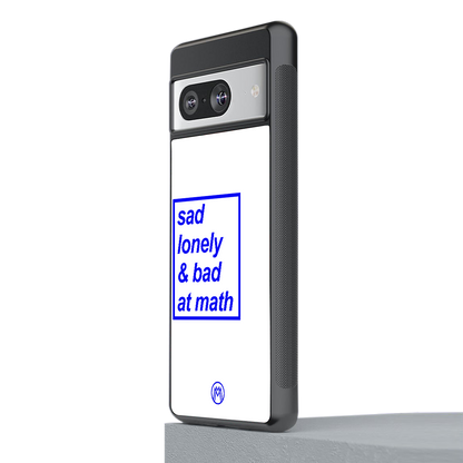 bad at math back phone cover | glass case for Google Pixel 8