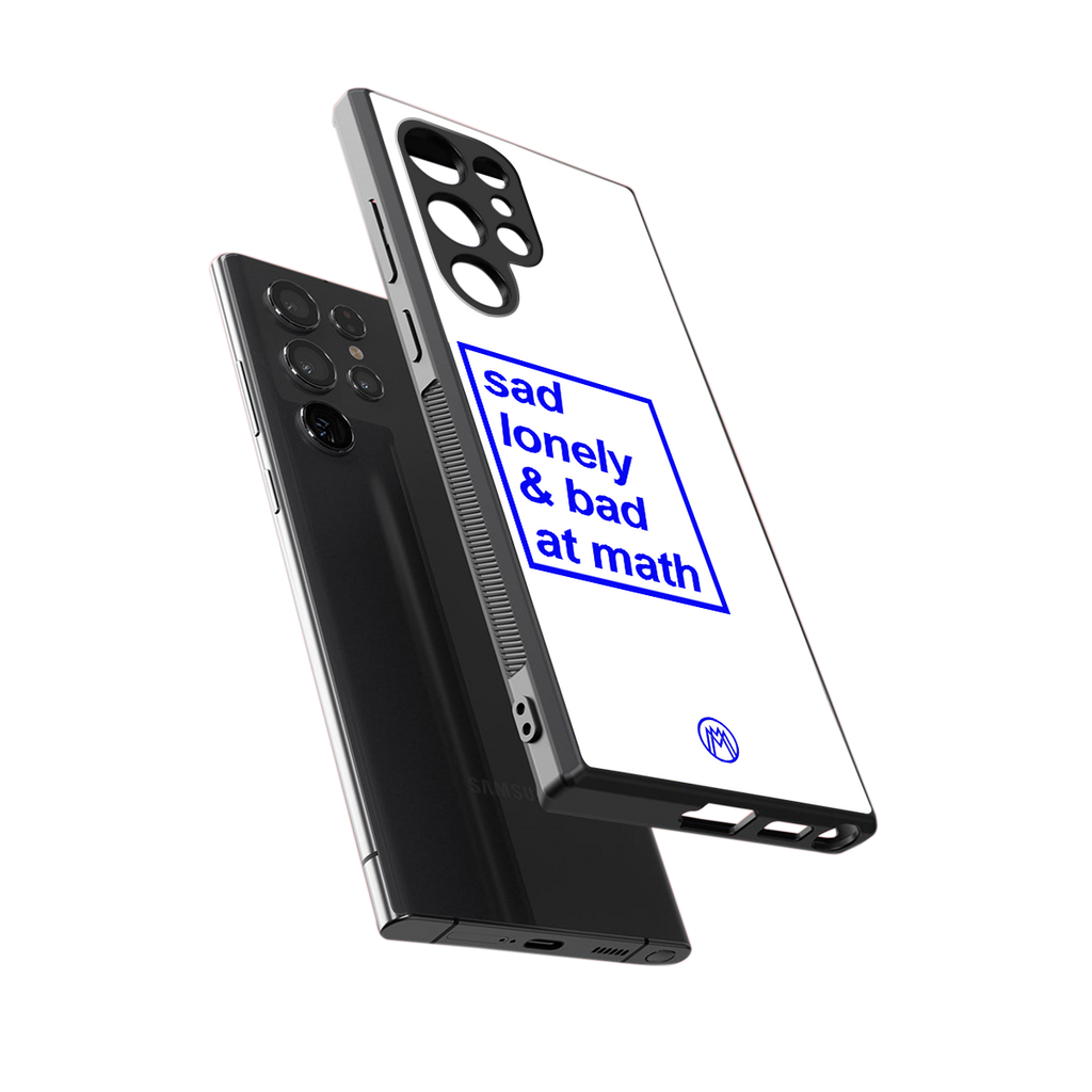 bad at math back phone cover | glass case for samsung galaxy s23 ultra