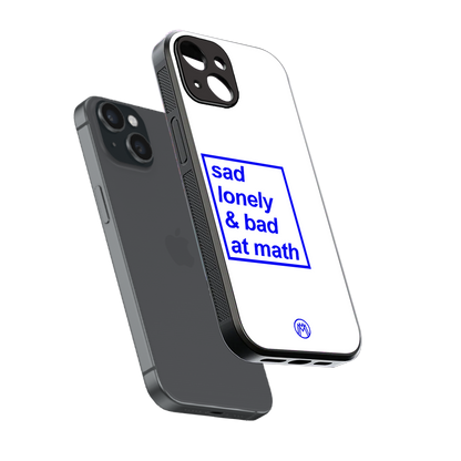 bad at math back phone cover | glass case for iphone 15