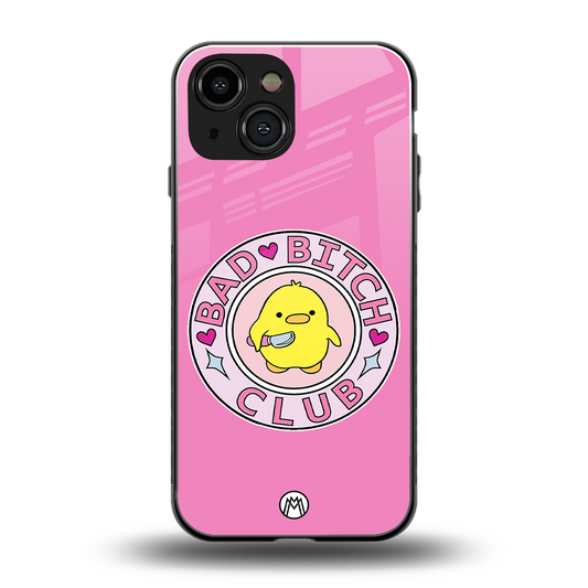 bad bitch club back phone cover | glass case for iphone 13 mini