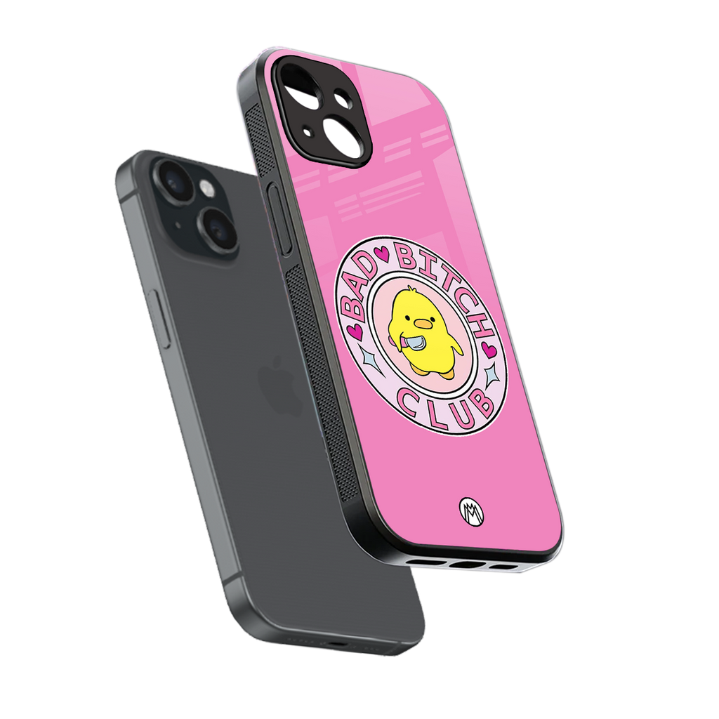 bad bitch club back phone cover | glass case for iphone 13 mini