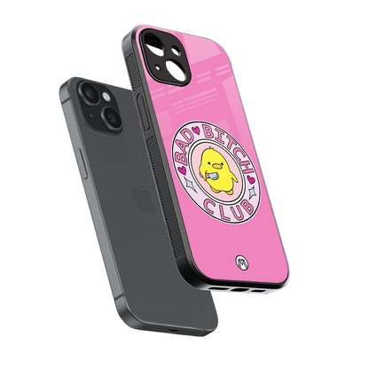 bad bitch club back phone cover | glass case for iphone 13 mini