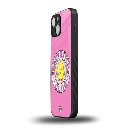 bad bitch club back phone cover | glass case for iphone 13 mini