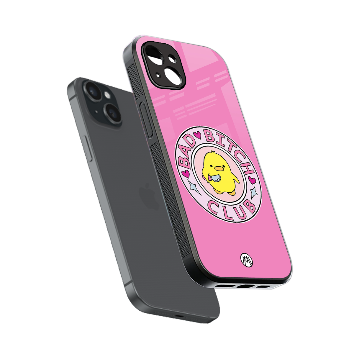 bad bitch club back phone cover | glass case for iphone 15 plus