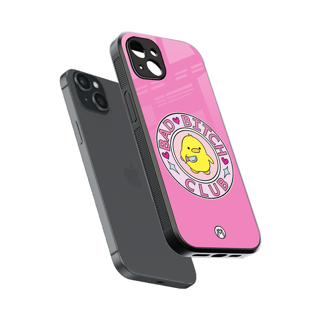 bad bitch club back phone cover | glass case for iphone 14 plus