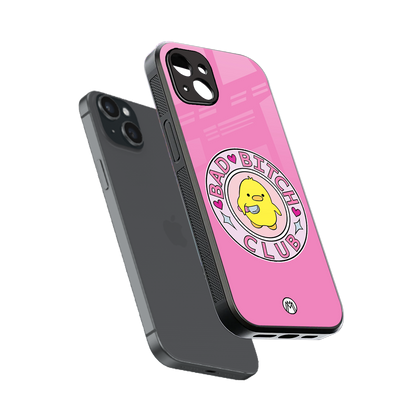 bad bitch club back phone cover | glass case for iphone 14 plus