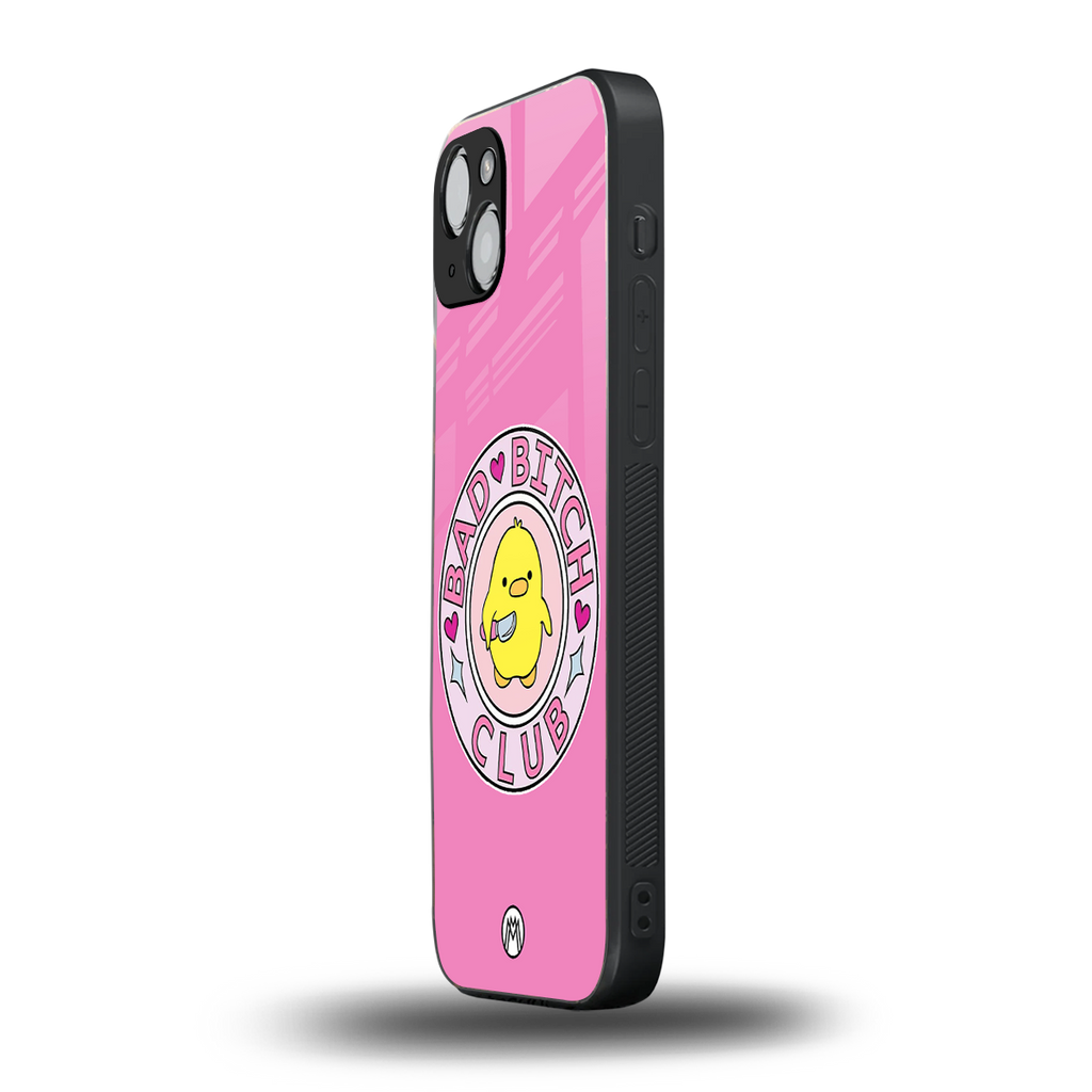 bad bitch club back phone cover | glass case for iphone 14 plus