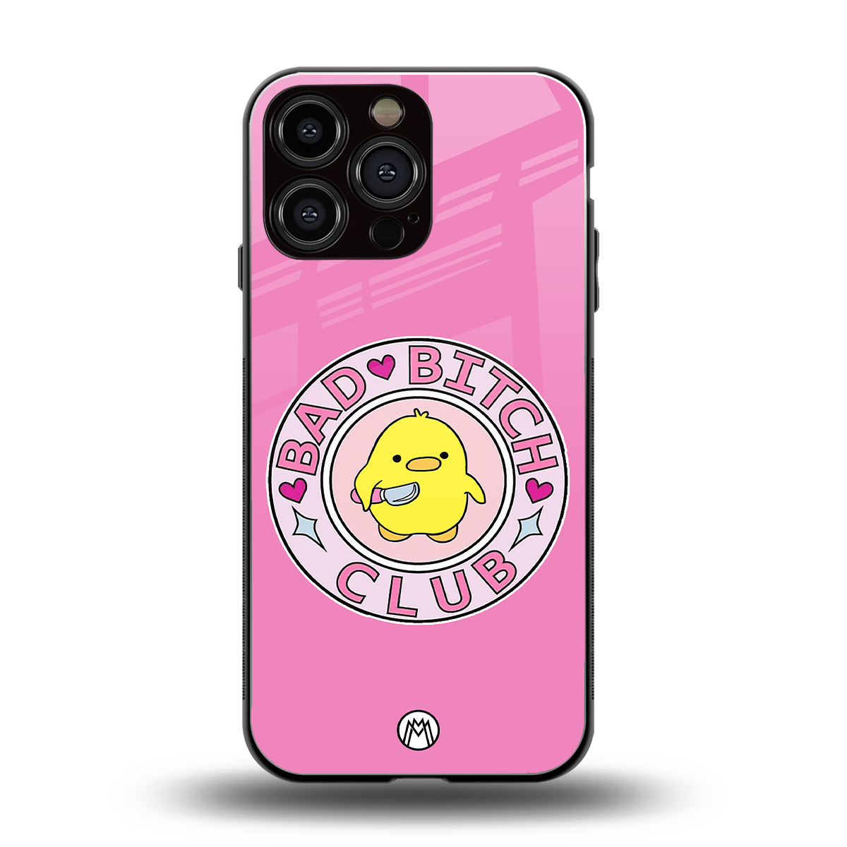 bad bitch club back phone cover | glass case for iphone 15 pro max