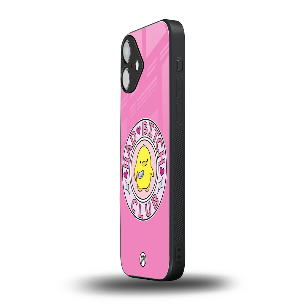 bad bitch club back phone cover | glass case for iphone 16 plus